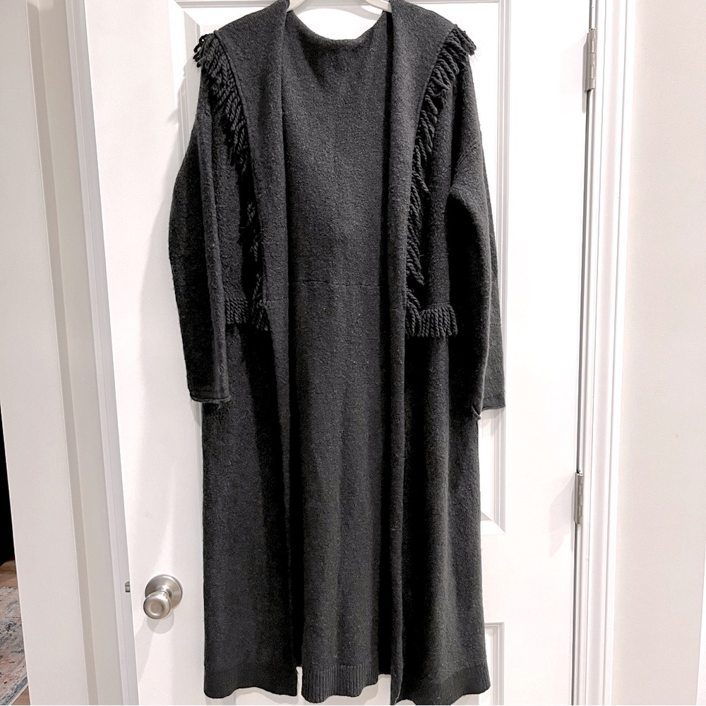 umgee Grey Fringe Cardigan